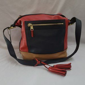 Coach Multicolor Leather - Navy Red & Tan